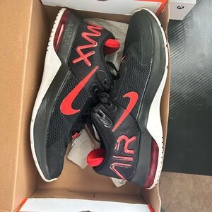 Nike Black and Red Athletic Shoes with Bold Design